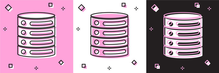 Set server data web hosting icon isolated vector