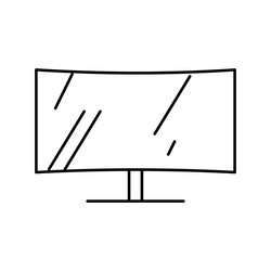 Curved monitor line icon vector