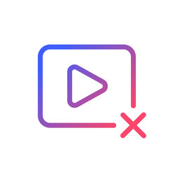 Delete video pixel perfect gradient linear ui icon vector