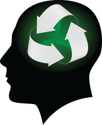 Ecology symbol in human head vector