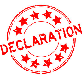 Grunge red declaration word round rubber seal Vector Image