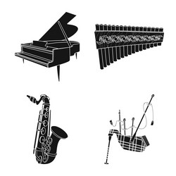isolated object of music and tune symbol set vector image