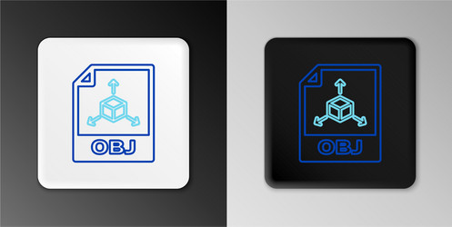 line obj file document download button icon vector image
