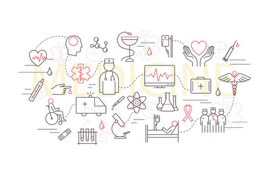 modern of thin linear concept on a theme medicine vector image