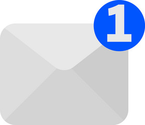 One new incoming message envelope icon vector