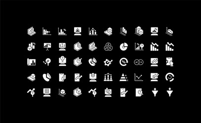 set simple icons web analytics vector image
