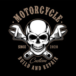 Skull Motorcycle Logo Vector Image