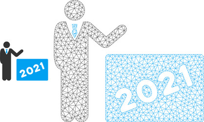 2021 showing man mesh wire frame model vector image