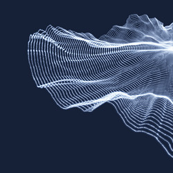 array with dynamic particles 3d technology style vector image