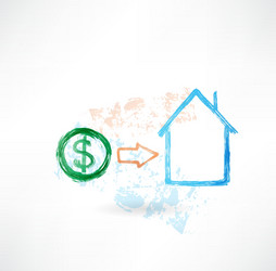 House money grunge icon vector