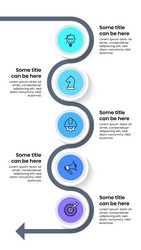 infographic template vertical line with 5 steps vector image