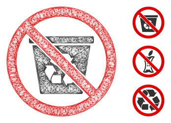 No recycle can polygonal web mesh vector