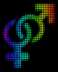 Rainbow colored dot heterosexual symbol icon vector