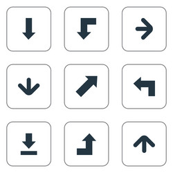 Set of 9 simple pointer icons can be found vector