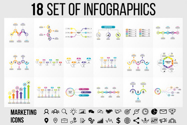 set of infographics elements design template vector image