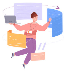 woman programming software developer working vector image
