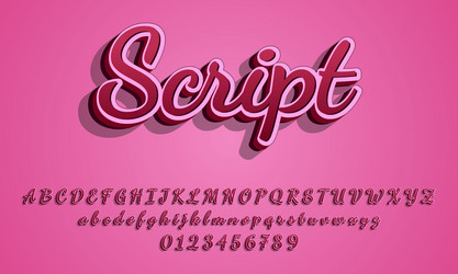 3d script text effect editable style vector