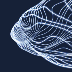 array with dynamic particles 3d technology style vector image