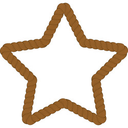 Brown sparkle star frame rope Royalty Free Vector Image