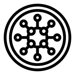 circular network hub connecting nodes with lines vector image