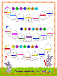 Count and draw math education for children write vector