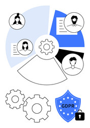 data privacy and gdpr compliance workflow vector image