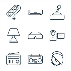 Electronic devices line icons linear set quality vector