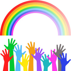 multicolored hands on background of the colorful vector