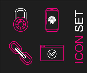 set line secure your site with https ssl chain vector image