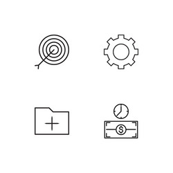 time linear icons set simple outline vector image