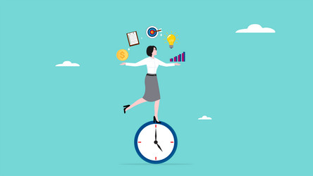 time management multiple project handling concept vector image