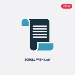 two color scroll with law icon from vector image
