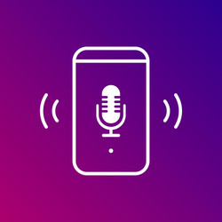voice assistant icon on gradient background vector image
