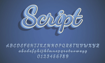 3d script text effect editable style vector