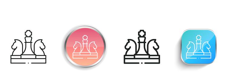 chess game icon thin linear regular and button vector image