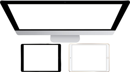 computer monitor and tablets vector image