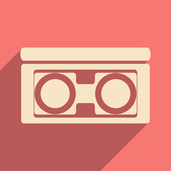 flat with shadow icon and mobile application video vector