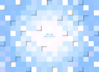 abstract of blue gradient pixel square pattern vector