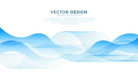 blue color abstract wave design element line vector