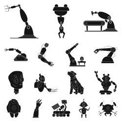 design of robot and factory icon set vector image