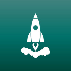 Rocket pictogram icon simple flat Royalty Free Vector Image