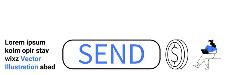 simplistic user interface with send button vector image