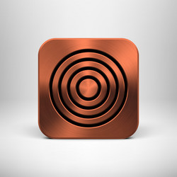 Technology app icon with bronze metal texture vector