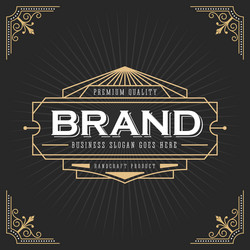 Vintage line frame design for labels vector