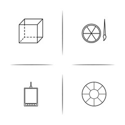 Creative process and design simple linear icons vector