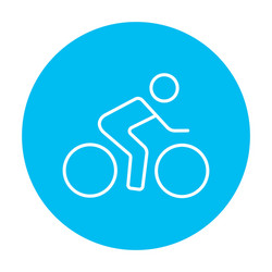 Man riding bike line icon vector