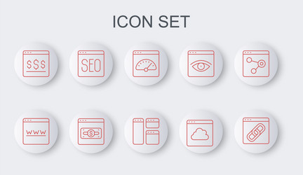 set line browser window digital speed meter vector image
