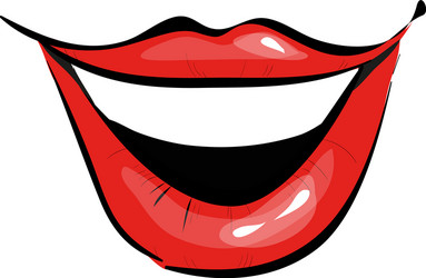 smiling mouth cartoon icon vector