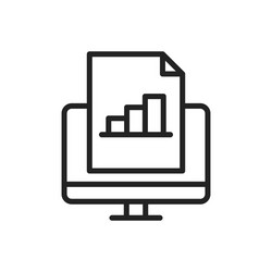 Data analysis web icons in line style graphs vector