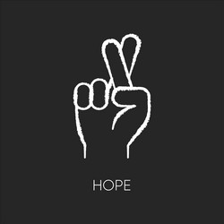 hope chalk white icon on black background vector